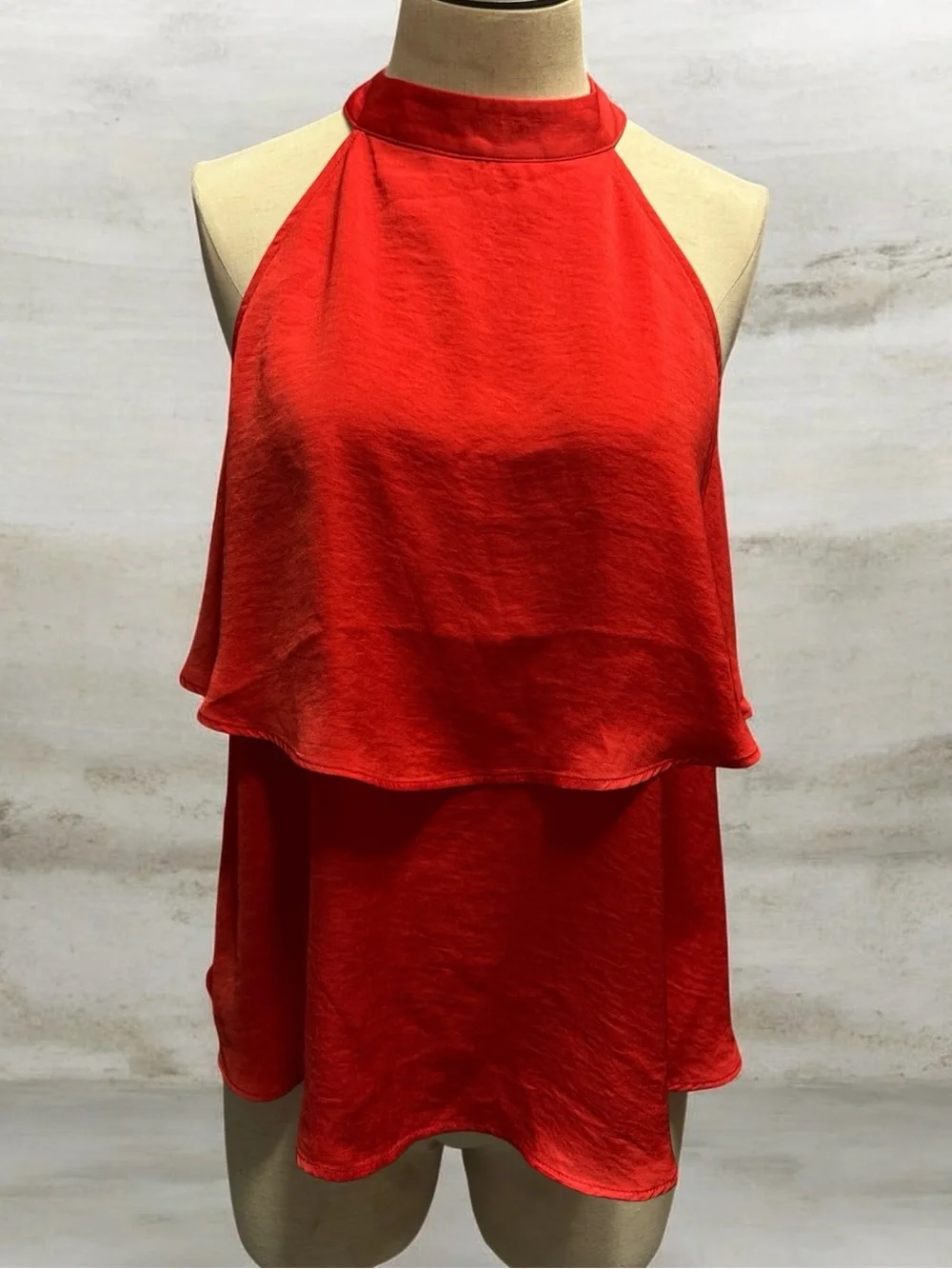 Express Red Ruffle Halter Top - Picture 1 of 2